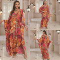 Cotton Printed Vacation Beach Long Dress for Women, Loose Long Dress, Bikini Cover-Up, Sun Protection Clothing My Store