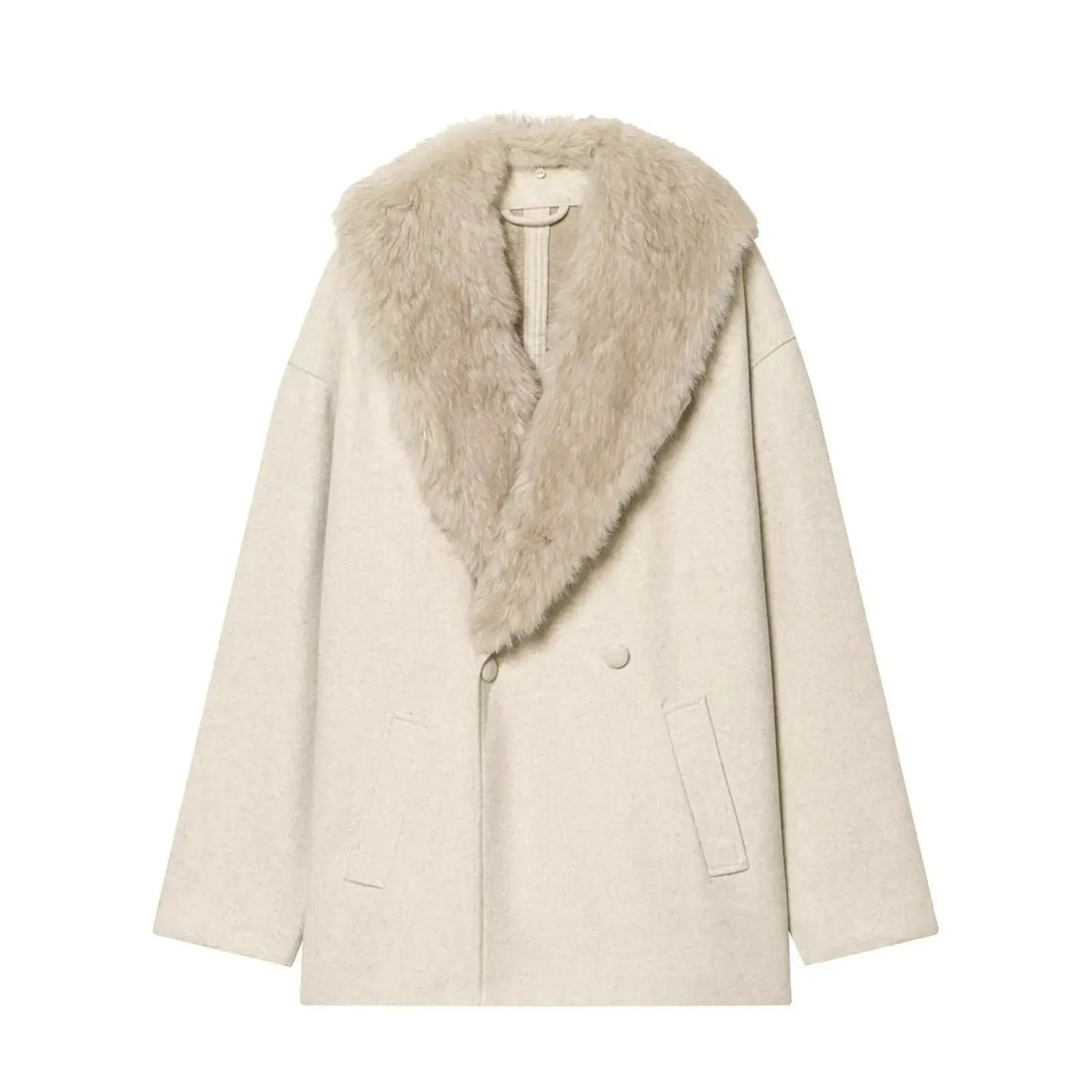 Womens Faux Fur Collar Coat My Store
