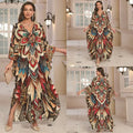 Cotton Printed Vacation Beach Long Dress for Women, Loose Long Dress, Bikini Cover-Up, Sun Protection Clothing My Store