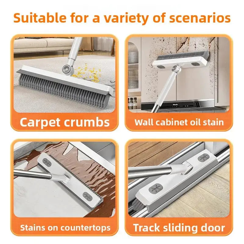 Long Handle Multi-Surface Floor Brush With Squeegee My Store