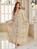 Cotton Printed Vacation Beach Long Dress for Women, Loose Long Dress, Bikini Cover-Up, Sun Protection Clothing My Store