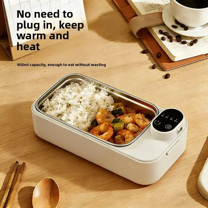 New Model of Water-Free Heating Lunch Box, USB Charging Portable Insulated Lunch Box, 304 Stainless Steel Electric Heating Lunch Box My Store