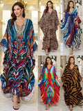 Cotton Printed Vacation Beach Long Dress for Women, Loose Long Dress, Bikini Cover-Up, Sun Protection Clothing My Store