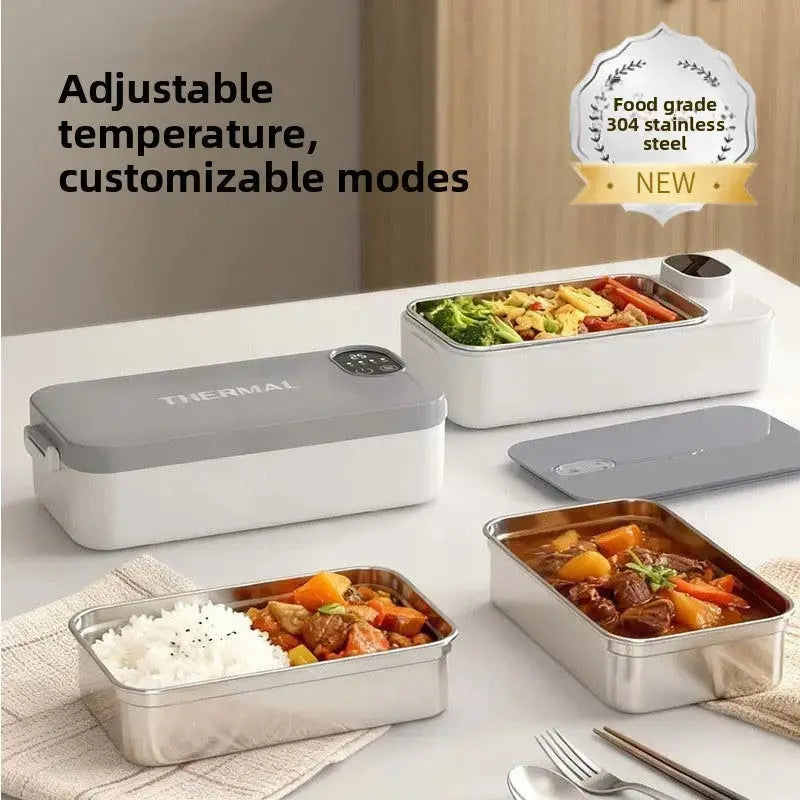 New Model of Water-Free Heating Lunch Box, USB Charging Portable Insulated Lunch Box, 304 Stainless Steel Electric Heating Lunch Box My Store