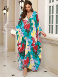 Cotton Printed Vacation Beach Long Dress for Women, Loose Long Dress, Bikini Cover-Up, Sun Protection Clothing My Store