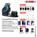 5Core Fast 3 in 1 Wireless Charging Station 10W Phone Watch Earpod Charger Velmora