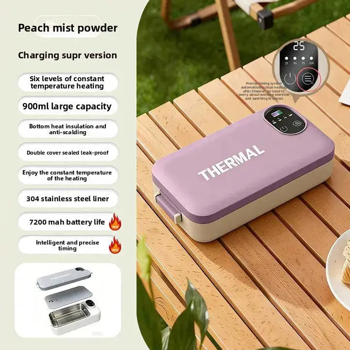 New Model of Water-Free Heating Lunch Box, USB Charging Portable Insulated Lunch Box, 304 Stainless Steel Electric Heating Lunch Box My Store