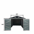 13' x 20' Metal Garage Shed with Double Front Doors, 7'9