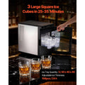 Countertop Ice Maker, 22 lbs per Day, Self-Cleaning Portable Machine with Tong, Drawer-Style Ice Access, Ice-Making Machine with Large Square Cubes, for Home, Kitchen, Office, Bar & Party Doba