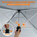 9ft x 9ft Pop Up Canopy Tent with Sidewall, UPF 50+ Silver Coated Waterproof Oxford Instant Shelter, 2-Level Adjustable Height Outdoor Canopy with Stakes Sandbags- White Doba
