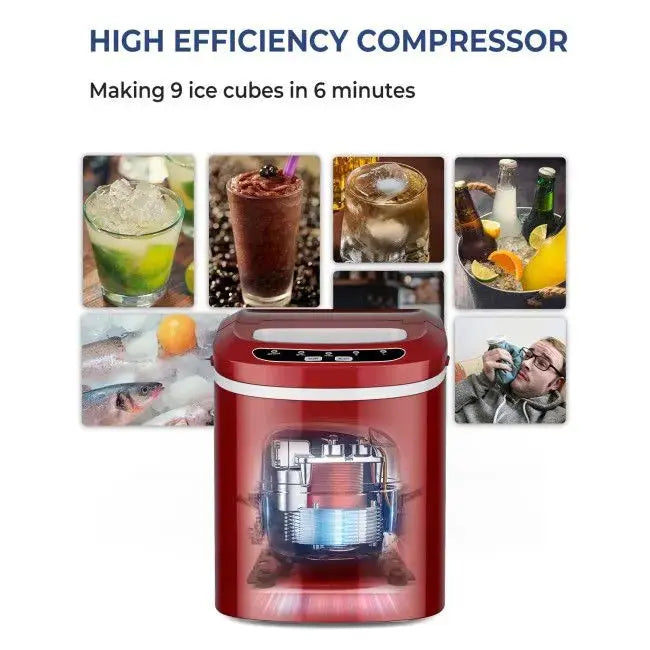 Mini Portable Electric Ice Maker Machine with Ice Scoop Doba