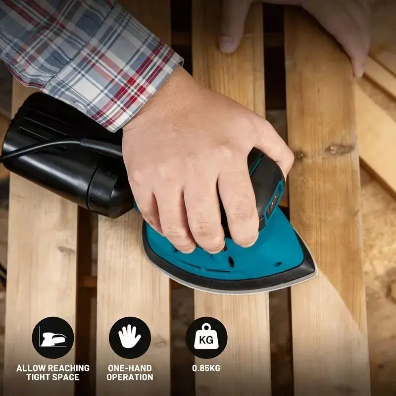 130W Electric Detail Sander, Handheld Mouse Sander with Dust Collection System, 13200 RPM Mini Sanding Tool with 12 Sandpapers for Woodworking, DIY and Tight Spaces Doba