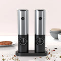 Electric Salt & Pepper Grinder Set,  USB-C Rechargeable with LED Light & Charging Dock, 5 Adjustable Coarseness Settings, One-Touch Automatic Mills for Kitchen, Dining, and Gifts Doba