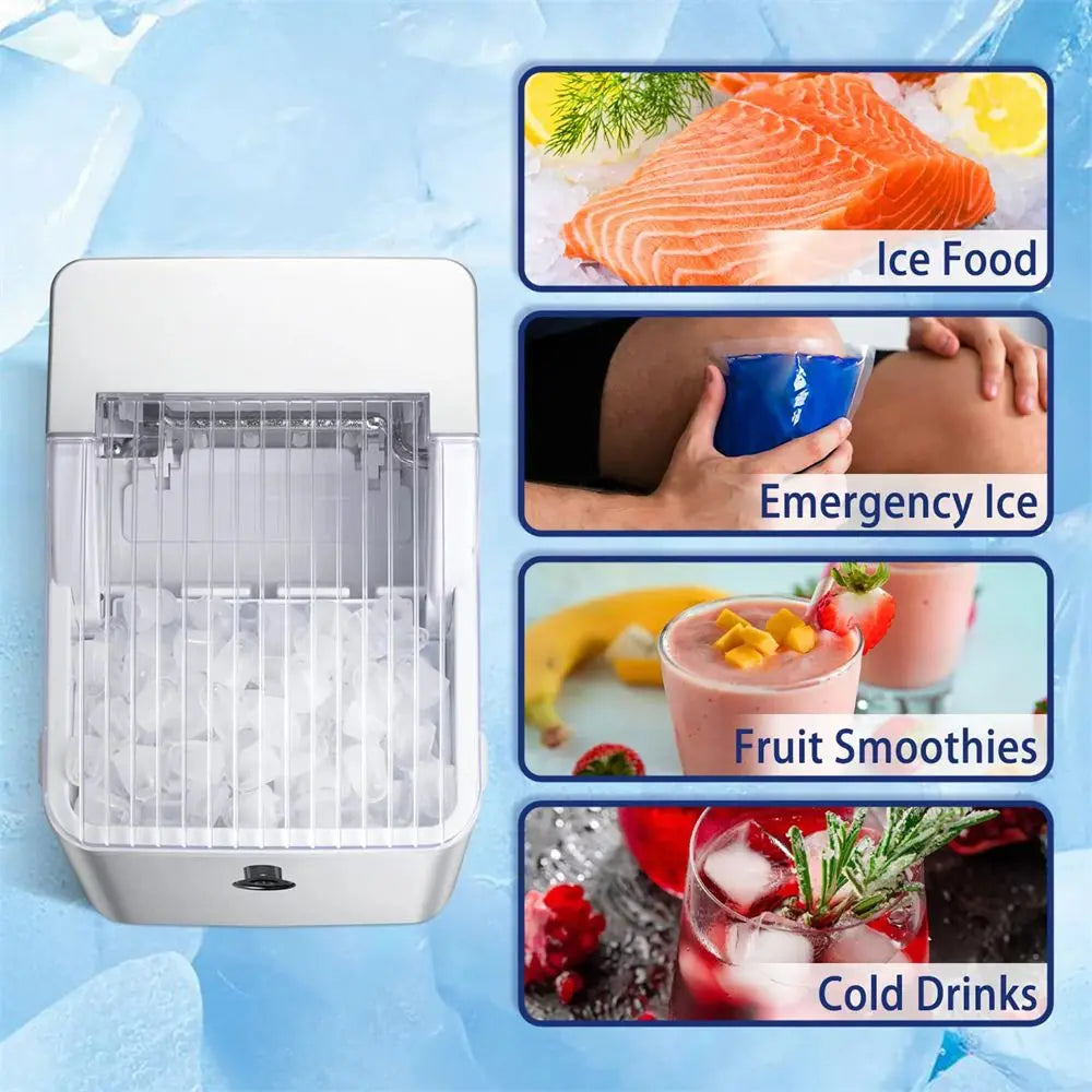 Countertop Ice Maker Machine;  Portable Compact Ice Cube Maker with Ice Scoop & Basket;  26Lbs/24H Ice Machine for Home/Kitchen/Office/Bar;  Black;  Green;  Silver Doba