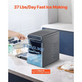 Nugget Ice Maker, 37lbs/24H Pebble Ice Maker with Self Cleaning, Chewable Ice Maker with Ice Scoop and Basket, Stainless Steel Ice Machine with Convenient Ice Transfer for Home Kitchen Office Doba