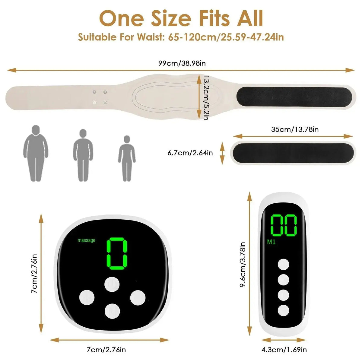EMS Lower Back Massager Heating Pad Cordless Heating Pad for Back Belly Waist with Remote Magnetic Host 8 Modes 19 Intensity Levels 3 Heating Levels Doba