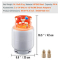 Refrigerant Recovery Tank, 30 LBS Capacity, 400 psi Portable Cylinder Tank with Y-Valve for Liquid/Vapor, High-sealing Recovery Can for R22/R134A/R410A, Orange+Gray Doba