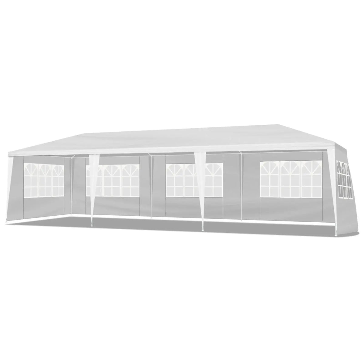 10'x30' Outdoor Party Tent with 8 Removable Sidewalls, Waterproof Canopy Patio Wedding Gazebo, White (self-pickup ONLY) Doba