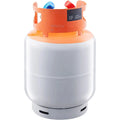Refrigerant Recovery Tank, 30 LBS Capacity, 400 psi Portable Cylinder Tank with Y-Valve for Liquid/Vapor, High-sealing Recovery Can for R22/R134A/R410A, Orange+Gray Doba