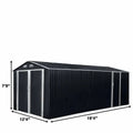 13' x 20' Metal Garage Shed with Double Front Doors, 7'9
