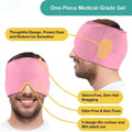 360° Massage Migraine Relief Hat Stress Relief Eye Mask Gel Hot Cold Therapy Headache Pain Relief Cap  Ice Head Wrap for Headache and Puffy Eyes Doba