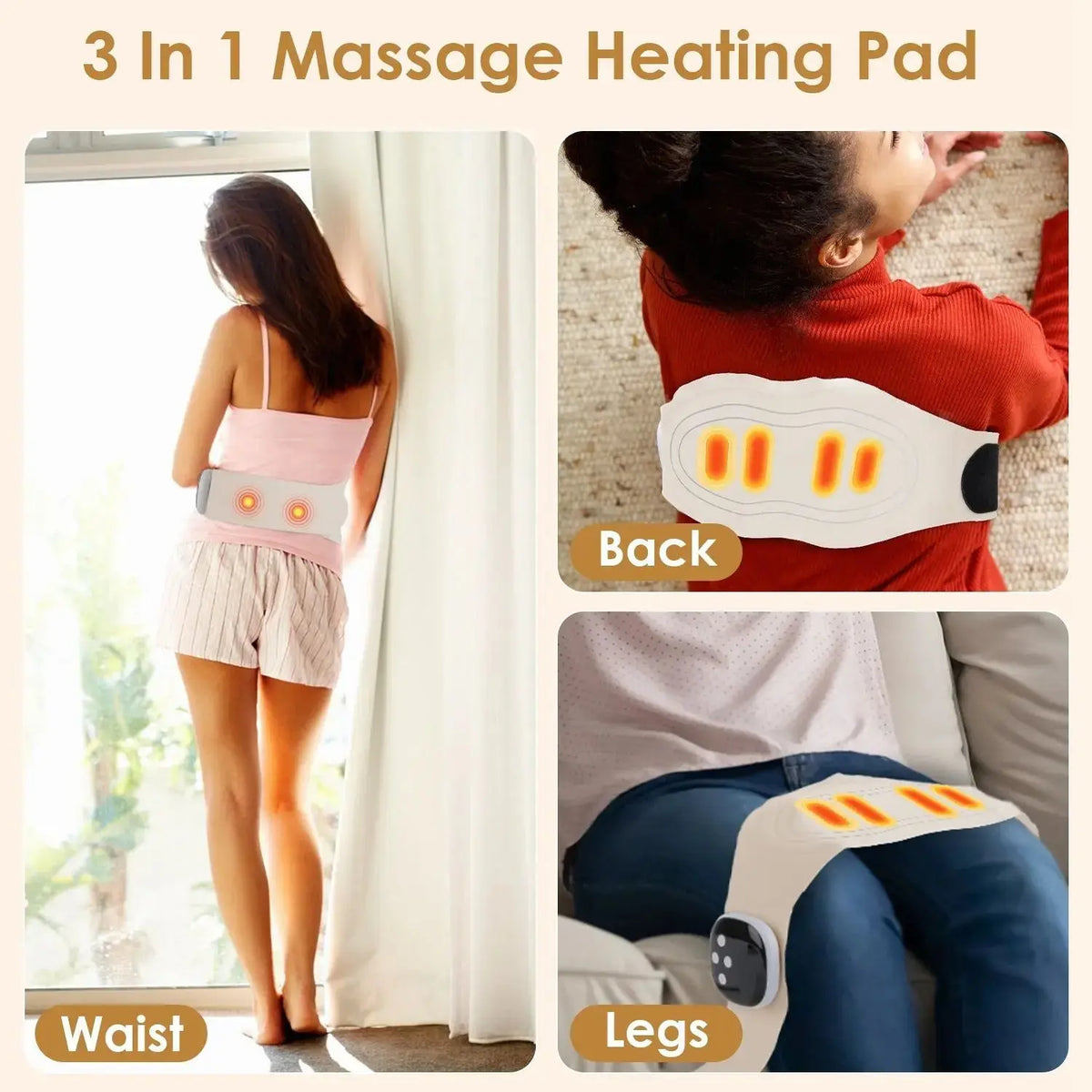 EMS Lower Back Massager Heating Pad Cordless Heating Pad for Back Belly Waist with Remote Magnetic Host 8 Modes 19 Intensity Levels 3 Heating Levels Doba