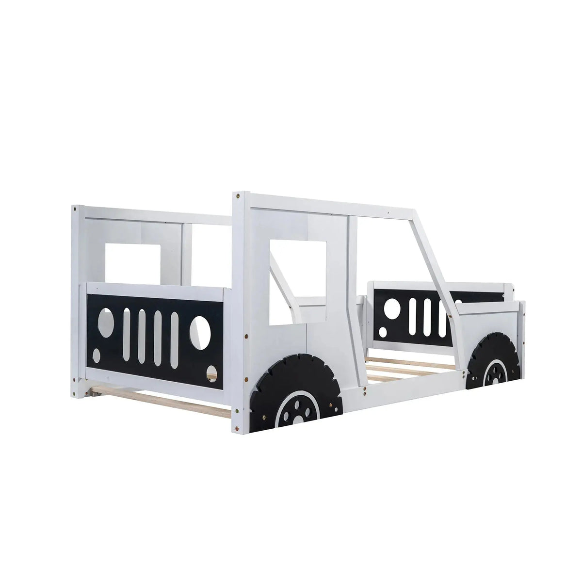 Twin Size Classic Car-Shaped Platform Bed with Wheels Doba