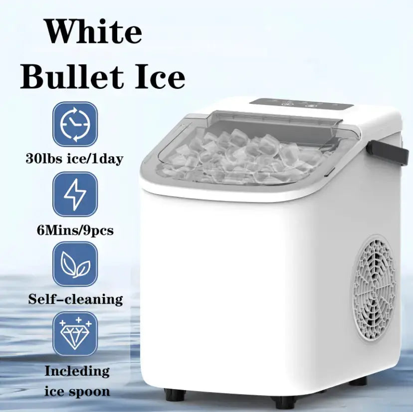 PSZ6Y10  Home Ice Maker-Outdoor Camping Ice Production 12kg/day bullet ice maker-PVC BPA-free, quick ice production. Coffee ice cubes, car fridge compatible. Alcohol ice maker with a Doba