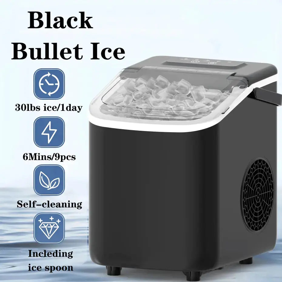 PSZ6Y10  Home Ice Maker-Outdoor Camping Ice Production 12kg/day bullet ice maker-PVC BPA-free, quick ice production. Coffee ice cubes, car fridge compatible. Alcohol ice maker with a Doba