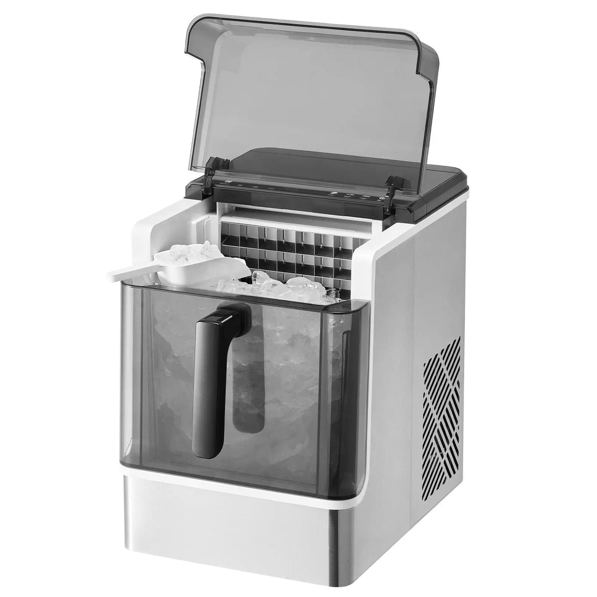 Countertop Ice Maker, 32 Cubes Ready in 15 Mins, 46lbs in 24Hrs, Self-Cleaning Portable Ice Maker with Convenient Ice Transfer, Ice Machine with 3 Sizes Ice Cube for Home Kitchen Office Party Doba