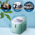 Countertop Ice Maker Machine;  Portable Compact Ice Cube Maker with Ice Scoop & Basket;  26Lbs/24H Ice Machine for Home/Kitchen/Office/Bar;  Black;  Green;  Silver Doba