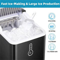 Countertop Ice Maker Machine;  Portable Compact Ice Cube Maker with Ice Scoop & Basket;  26Lbs/24H Ice Machine for Home/Kitchen/Office/Bar;  Black;  Green;  Silver Doba