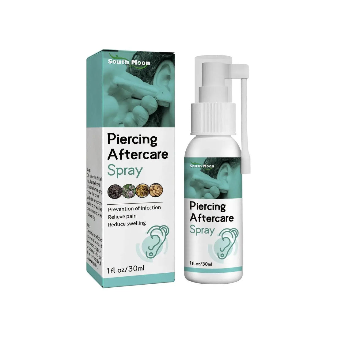 South Moon Piercing Aftercare Spray, Ear Hole Cleaning Odor To Swelling Spray Doba