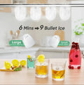 PSZ6D Automatic Ice Maker-Home & Outdoor Camping Ice Maker with Bullet Ice Technology. 12kg/day capacity, PVC material (BPA-free), touch-sensitive buttons, instant ice production, coffee ice cubes Doba