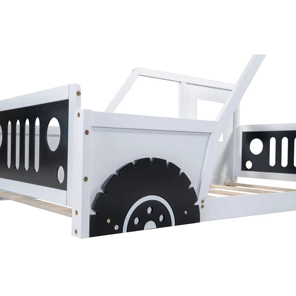 Twin Size Classic Car-Shaped Platform Bed with Wheels Doba