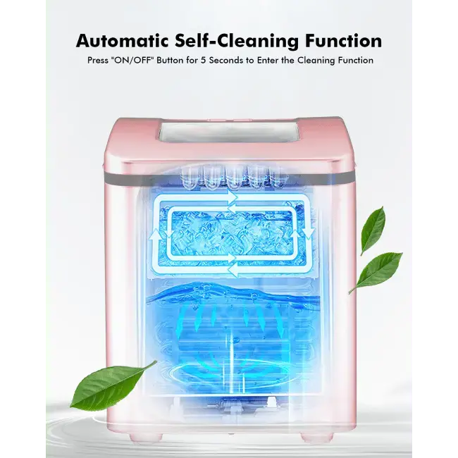 26lbs/24h Portable Countertop Ice Maker Machine with Scoop Doba