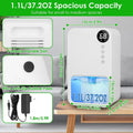 Portable Small Dehumidifier with Humidity Display, 10oz Moisture Removal per Day, 1.1L Water Tank, 1-24H Timer & 7-Color Night Light for Bathroom RV Closet Doba