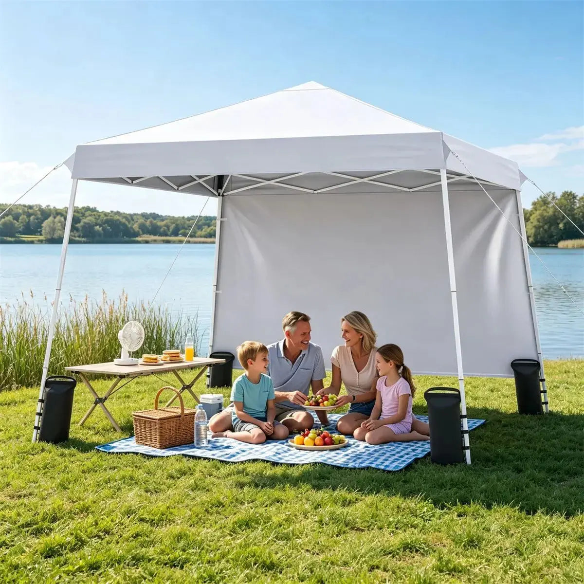 Adjustable 9x9 Outdoor Canopy Tent with Waterproof Sidewalls and UPF 50+ Protection Doba