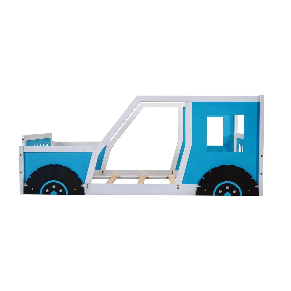 Twin Size Classic Car-Shaped Platform Bed with Wheels Doba