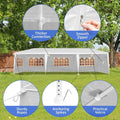 10'x30' Outdoor Party Tent with 8 Removable Sidewalls, Waterproof Canopy Patio Wedding Gazebo, White (self-pickup ONLY) Doba