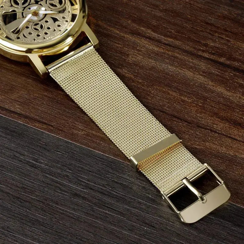 Men's Transparent Cutout Roman Mesh Quartz Watch Doba