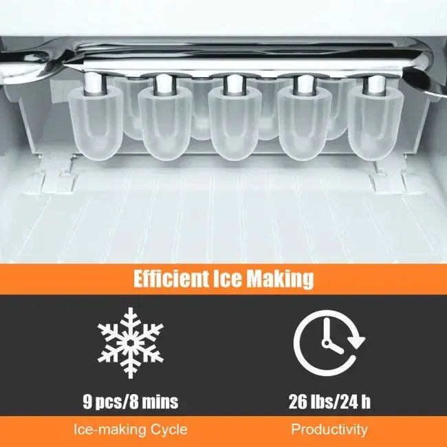 26lbs/24h Portable Countertop Ice Maker Machine with Scoop Doba