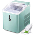 Countertop Ice Maker Machine;  Portable Compact Ice Cube Maker with Ice Scoop & Basket;  26Lbs/24H Ice Machine for Home/Kitchen/Office/Bar;  Black;  Green;  Silver Doba