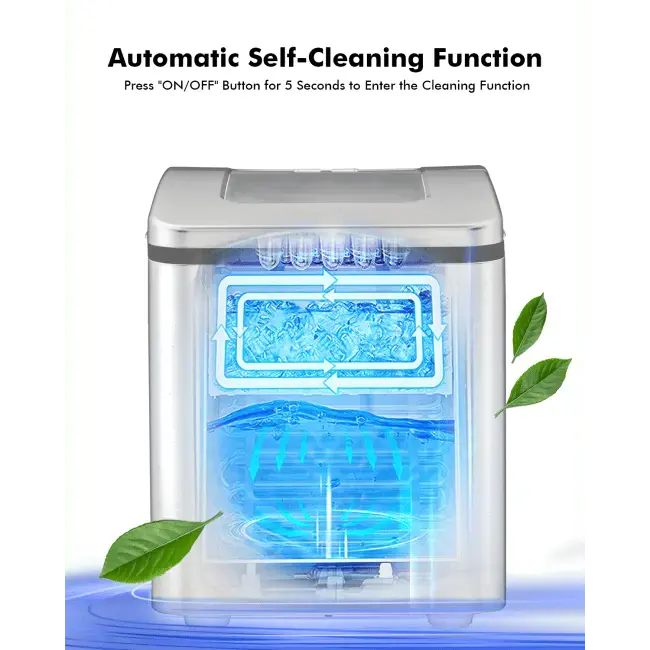 26lbs/24h Portable Countertop Ice Maker Machine with Scoop Doba