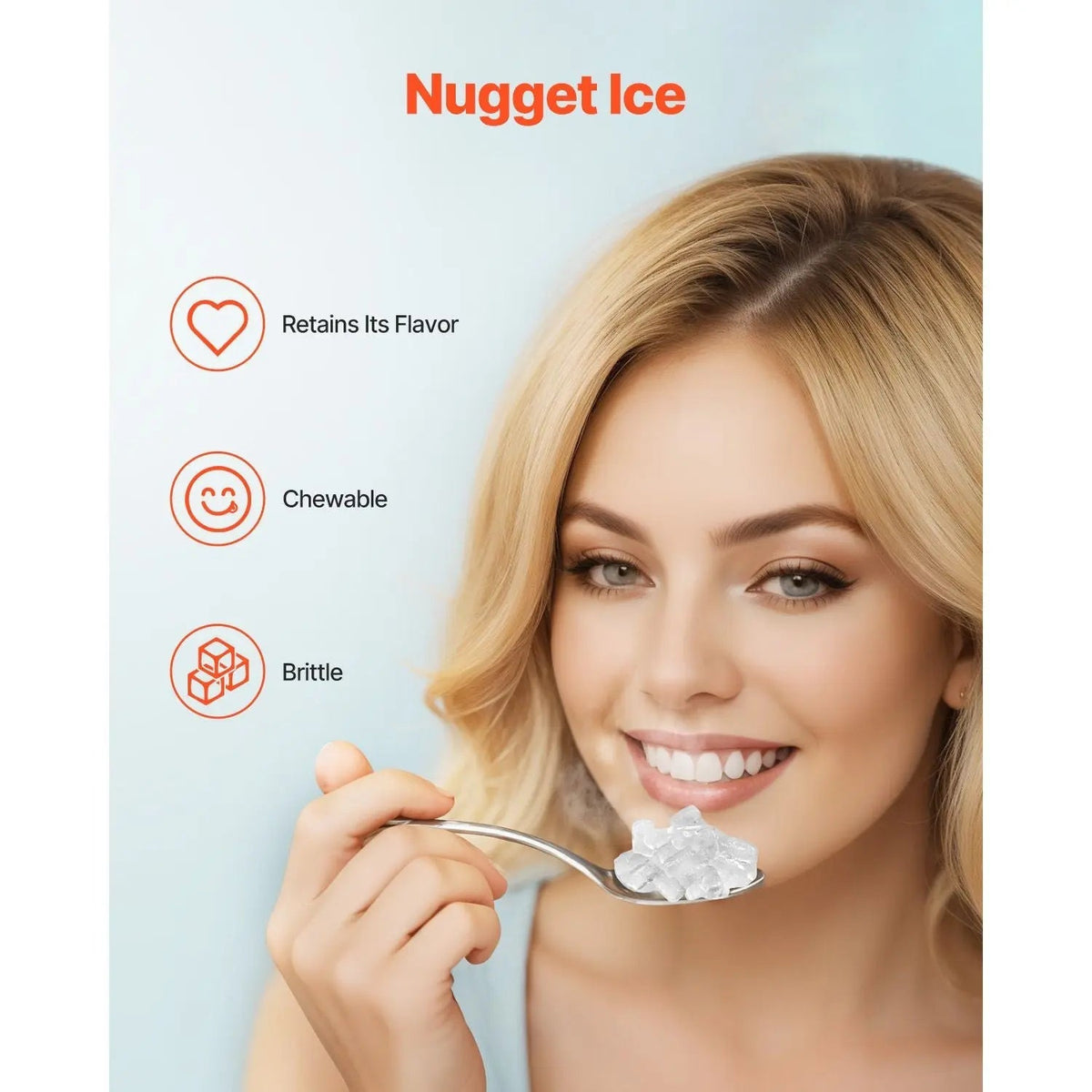 Nugget Ice Maker, 37lbs/24H Pebble Ice Maker with Self Cleaning, Chewable Ice Maker with Ice Scoop and Basket, Stainless Steel Ice Machine with Convenient Ice Transfer for Home Kitchen Office Doba
