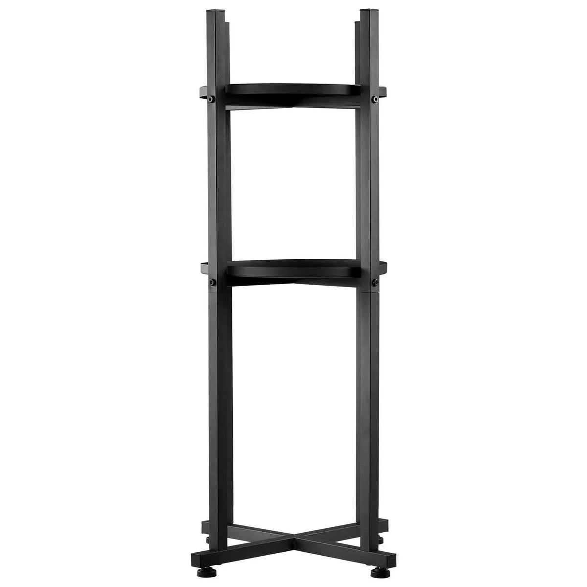 Water Dispenser Stand, 2 Tiers Water Jug Holder for 1 Bottle, Heavy Duty Jug Rack Organizer with Detachable Storage Shelf, Cross-Shaped Stable Base, for Kitchen, Office, Living Room, Black Doba