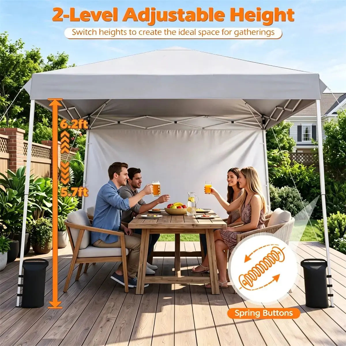 Adjustable 9x9 Outdoor Canopy Tent with Waterproof Sidewalls and UPF 50+ Protection Doba