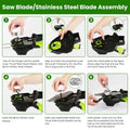 21V Electric Weed Edger Cordless String Trimmer Grass Mower Eater Bush Cutter with 16800RPM 2x 3000mAh Batteries 3.6-4.6FT Length 90° Rotatable Angle Saw Blade Steel Blade String Blade GPCT5290 Doba