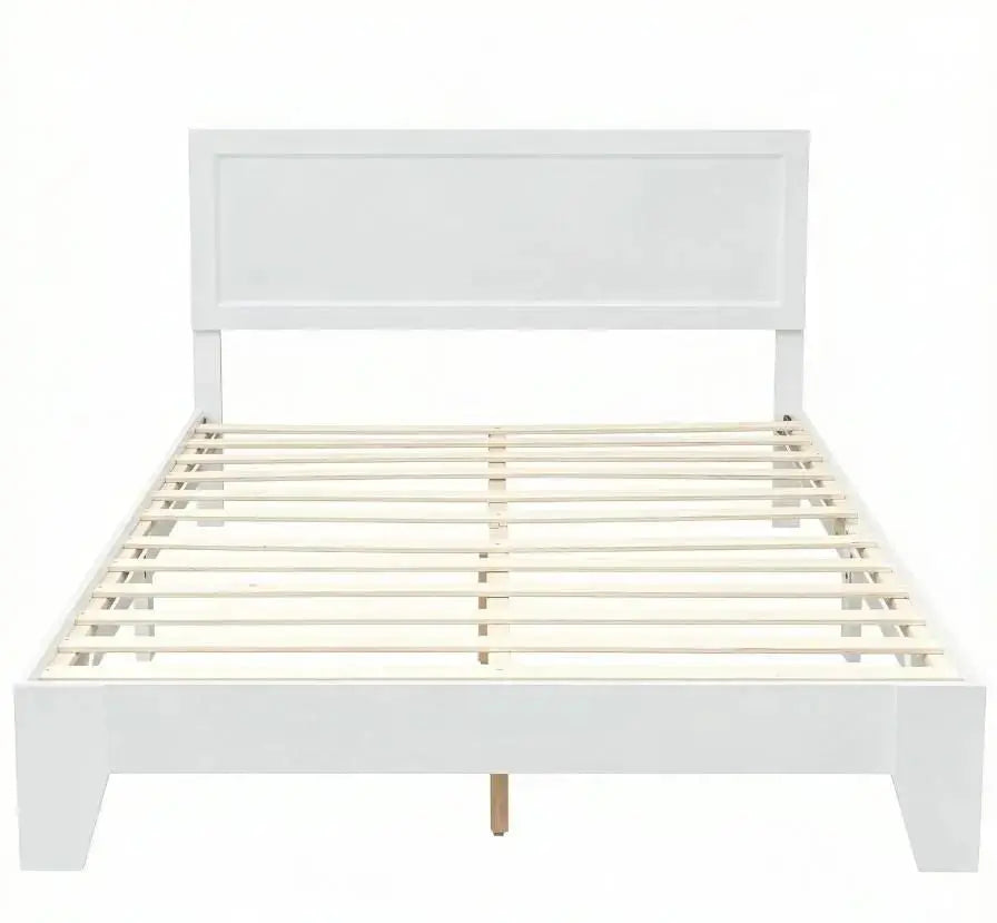 Large Modern Bed Frame with Headboard King Size Bedroom Furniture  Finish Queen Size Doba
