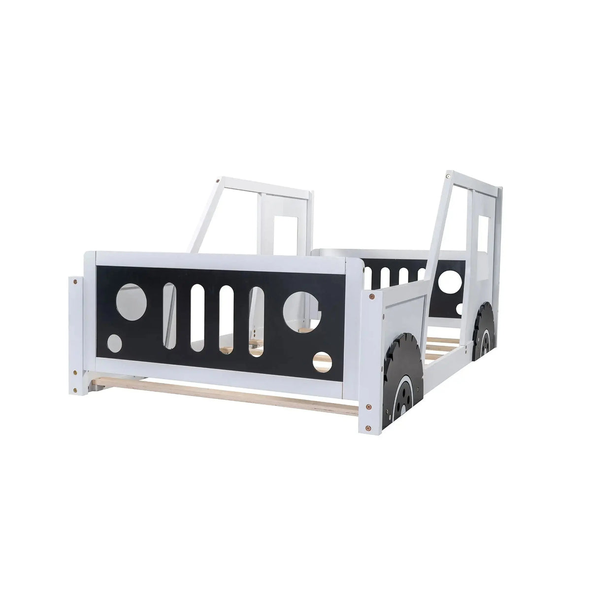 Twin Size Classic Car-Shaped Platform Bed with Wheels Doba